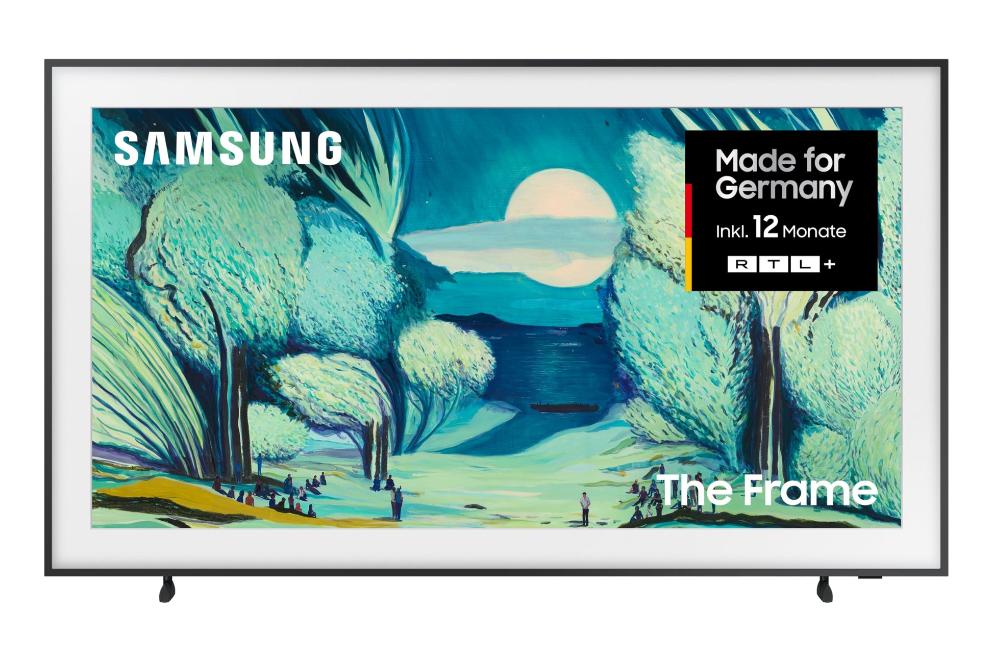 Samsung The Frame LS03F QLED 4K Fernseher – Art Mode, 55 Zoll. Schwarzer QLED TV für 4K-Unterhaltung und Kunst im Art Mode.