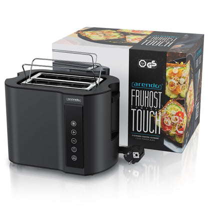Arendo Frukost Touch Compact Toaster, 2 Scheiben, Edelstahl