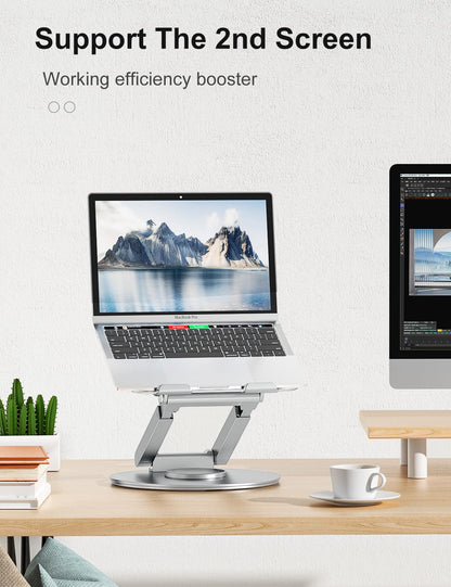 Laptop Ständer Ergonomisch Höhenverstellbar 360° Drehbar - Silber