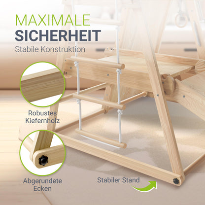 Juskys Mini Klettergerüst Indoor Kletterturm klappbar Natur