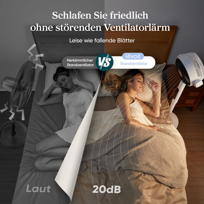 Levoit DC Motor Standventilator – Leise, 2-in-1 Höhenverstellbar