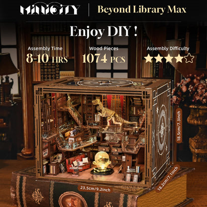 MiniCity Book Nook Kit Beyond Library Max, 3D-Holzpuzzle mit LED