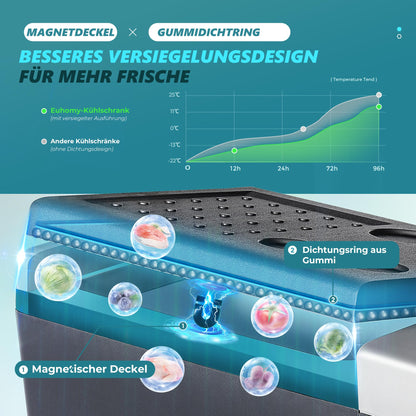 EUHOMY Kompressor Kühlbox 18L Tragbare Kühl- & Gefrierbox – 12/24V 230V