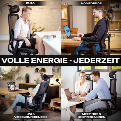 VALKENSTOL M6 Bürostuhl Ergonomisch – Mesh, Grosse Menschen