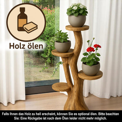 My-goodbuy24 Blumentreppe Massivholz Suar 4 Ablagen