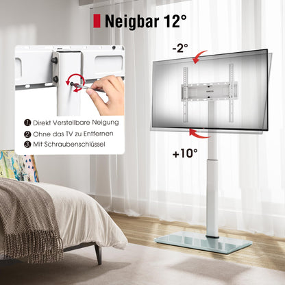AOKCOS Universal TV Bodenständer 32-70 Zoll - Weiss