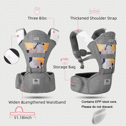 Bellababy Babytrage ergonomisch für Neugeborene und Kleinkinder Grau