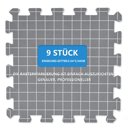 Yrangee Blockiermatten Set, 9 Spannmatten mit Raster für Stricken