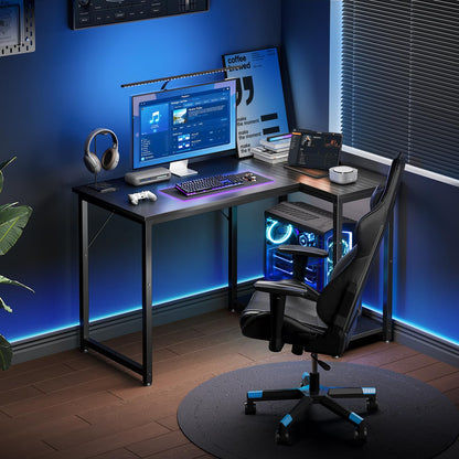 Coleshome Gaming Tisch L-förmig, Eckschreibtisch 100x70 cm, Schwarz