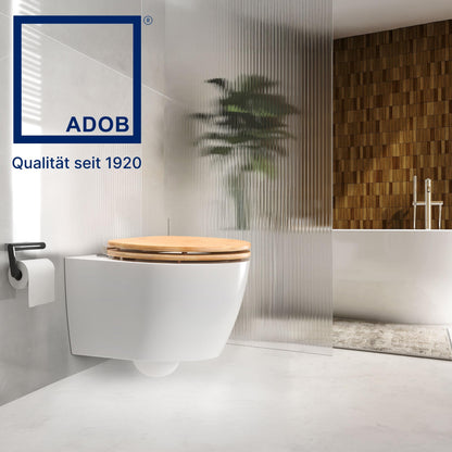 ADOB WC-Sitz aus echtem Bambus mit Absenkautomatik, dunkel