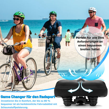 CDYWD Fahrradsattel Gel Ergonomisch Extra Breit für Damen & Herren