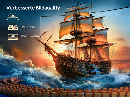 YABER V12 Beamer 4K Full HD – Netflix, Dolby, Autofokus