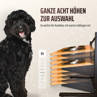 PetVita ALLinONE Hundebar – erhöhter Hundenapf, höhenverstellbar