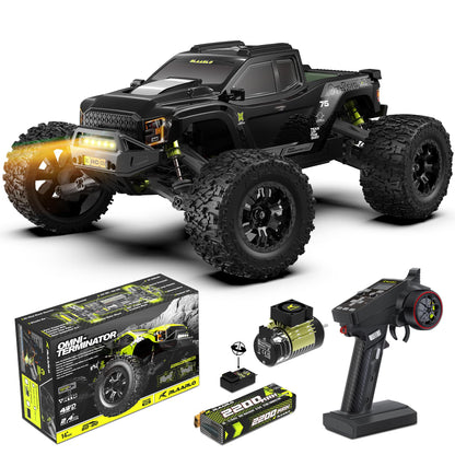 RIAARIO RC Monster Truck 1:10 Brushless 4WD ferngesteuertes Auto mit Kohlefaser-Teilen und Multi-Terrain-Reifen
