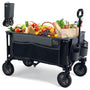 TIMBER RIDGE XXL Bollerwagen faltbar, Handwagen mit Getränkehalter, verstellbarem Griff und Schwenkrad