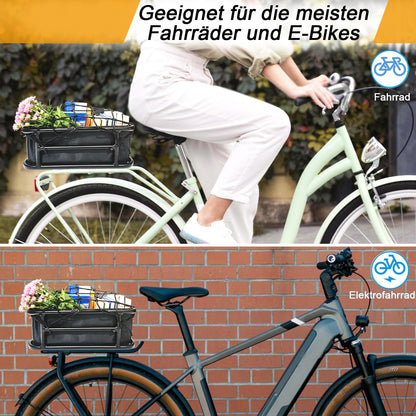 HopesEager Fahrradkorb hinten Metall – Gross mit Innensack