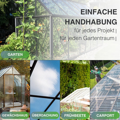 Exeta Hohlkammerplatten für Gewächshaus 10 Stk 6mm Transparent