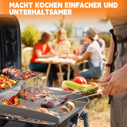 Camxon Universelle Edelstahl Plancha Grillplatte – 40.5x31cm