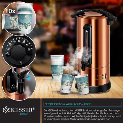 KESSER Glühweinkessel 10L Glühweinautomat - Edelstahl