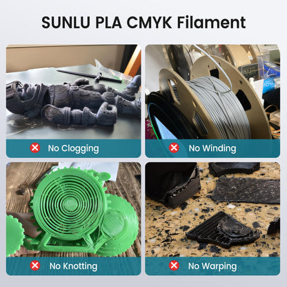 SUNLU CMYK Lithophane PLA Filament 1,75 mm, 4 x 1 kg Set