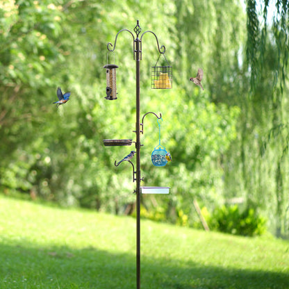 MIXXIDEA Vogelfutterstation Deluxe aus Metall mit Vogelbad