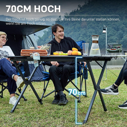 EVER ADVANCED Campingtisch Alu Klappbar - 120x70cm Dunkelgrau