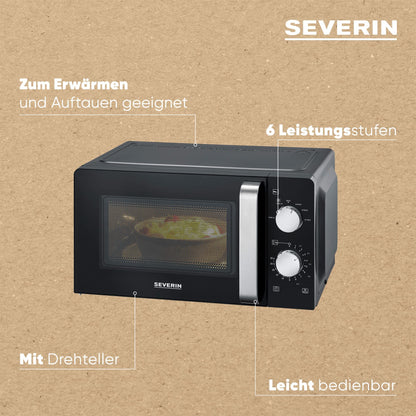 SEVERIN Mikrowelle MW 7886 - Solo Mikrowellengerät Schwarz