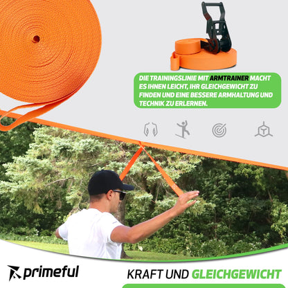 Primeful® Slackline Set Komplettset für Balance Training 18,5m