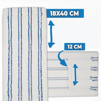 HELOME Microfaser Wischbezüge 40 cm, 10er-Set mit Abrasiv-Streifen