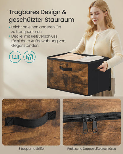 SONGMICS Aufbewahrungsbox mit Deckel, faltbare Stoffbox, 6er Set