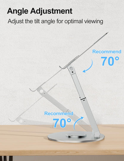Laptop Ständer Ergonomisch Höhenverstellbar 360° Drehbar - Silber