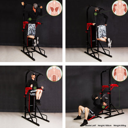 CCLIFE Power Tower Dip Station Klimmzugstange – Heim-Fitnessstudio