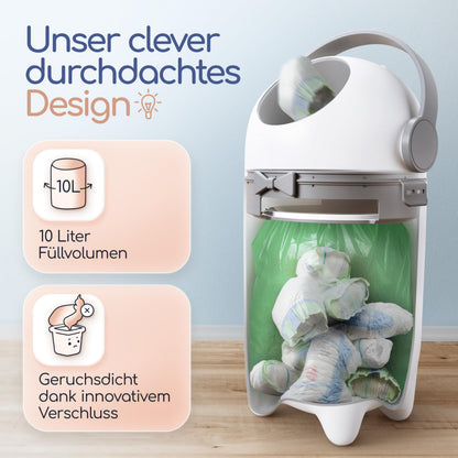 Levias Windeleimer geruchsdicht, 10 L, ohne Nachfüllkassetten