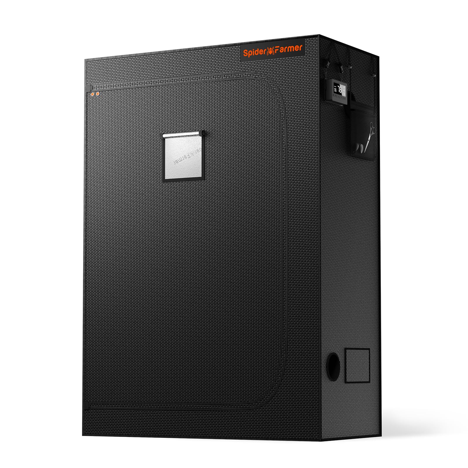 Spider Farmer Indoor Growzelt Licht- & Wasserdicht - 70x140x200cm. Schwarzes Zelt für kontrollierte Pflanzenzucht.