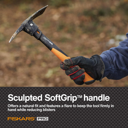 Fiskars Pro IsoCore Spitzhacke 751220-1001, 0,7 kg, Orange/Schwarz