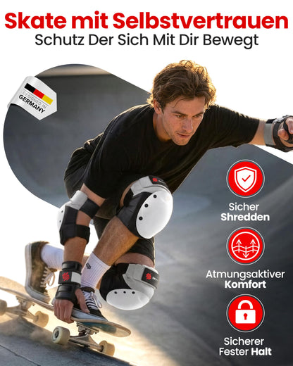 SKATEWIZ Shield Schoner Set Inliner Erwachsene Schwarz Grösse M/L