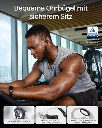SHOKZ OpenFit Pro Open-Ear-Kopfhörer, Bluetooth 6.1, schwarz