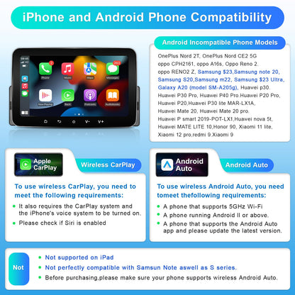 Android Autoradio 1DIN 7 Zoll Navi – Wireless CarPlay 2G+32G