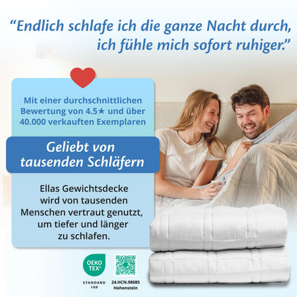 Ella Gewichtsdecke 135x200 cm 7 kg, Therapiedecke aus Baumwolle