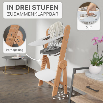 ZWERGHELD® Kinderhochstuhl ZS3 Set mitwachsend - Natur
