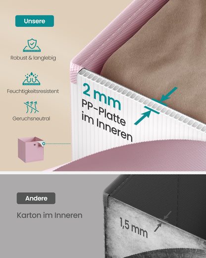 SONGMICS Aufbewahrungsbox 6er Set, Faltbox bunt, 33 x 33 x 33 cm