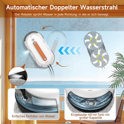 AlfaBot X7 Pro Fensterputzroboter mit beidseitiger Sprühfunktion