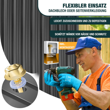 KESSER Trapezblech 14er Set, 110 x 46 cm, Stahl verzinkt, Anthrazit