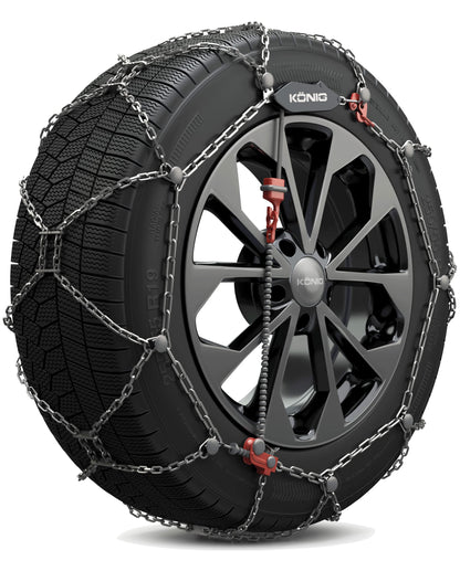 KÖNIG XG-12 PRO 252 Schneeketten – Für PKW & SUV. Robuste Metallketten zur Traktionsverbesserung auf Schnee und Eis.