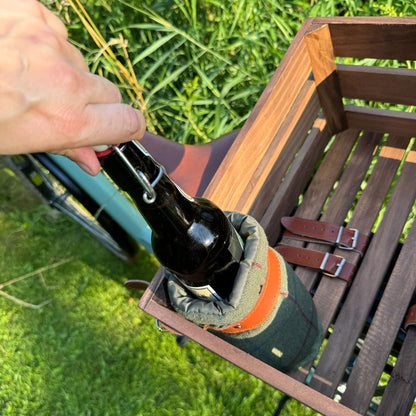 UNUS Fahrradkiste aus Holz mit Picknickdecke und Flaschenhalter