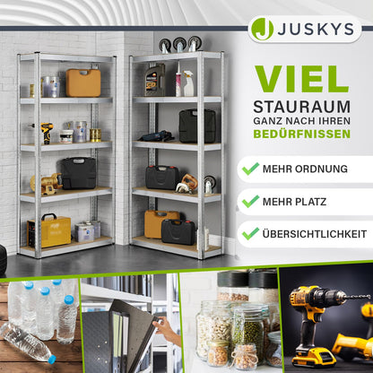 Juskys Basic 4X Schwerlastregal – 4er-Set 180x90x40cm