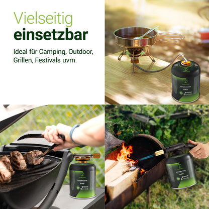 CAMPLORA 12x 450g Schraubkartuschen Propan Butan Weber Q100/1000