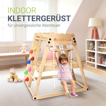 Juskys Mini Klettergerüst Indoor Kletterturm klappbar Natur
