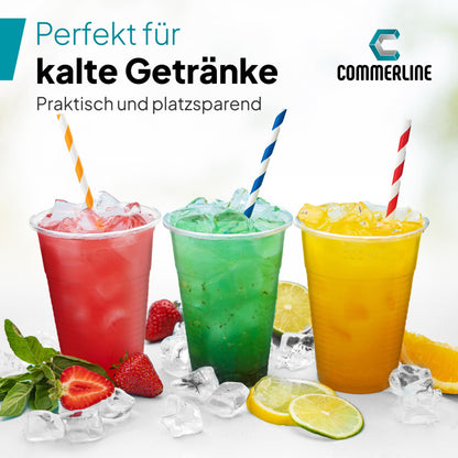 Commerline Plastikbecher 0,4 L transparent, Trinkbecher, 1000 Stück