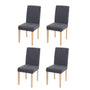 Mendler Littau Esszimmerstuhl 4er-Set - Anthrazitgrau Textil